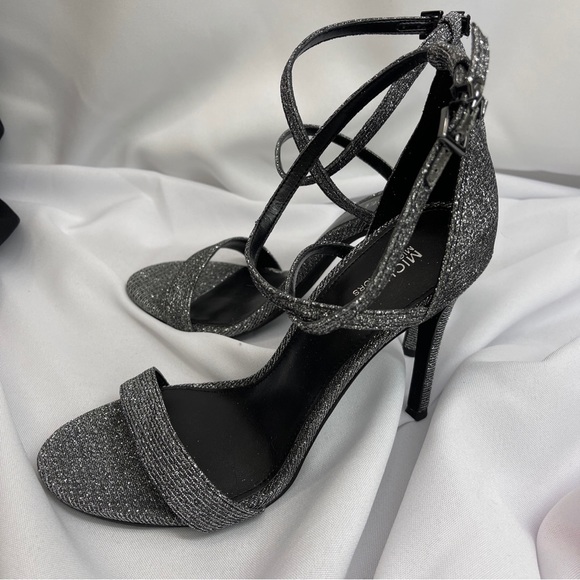Michael Michael Kors heels glitter silver gray black women 8M NWOT - Picture 7 of 9